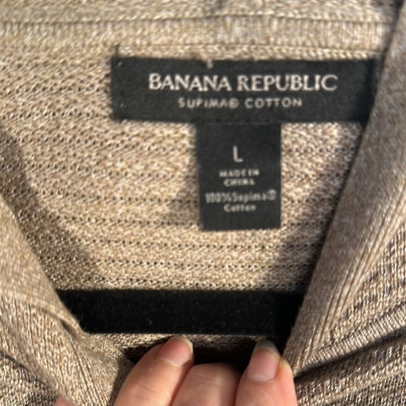 Banana Republic Supima Cotton Men's Tan Hoodie Sweater - Picture 2 of 8